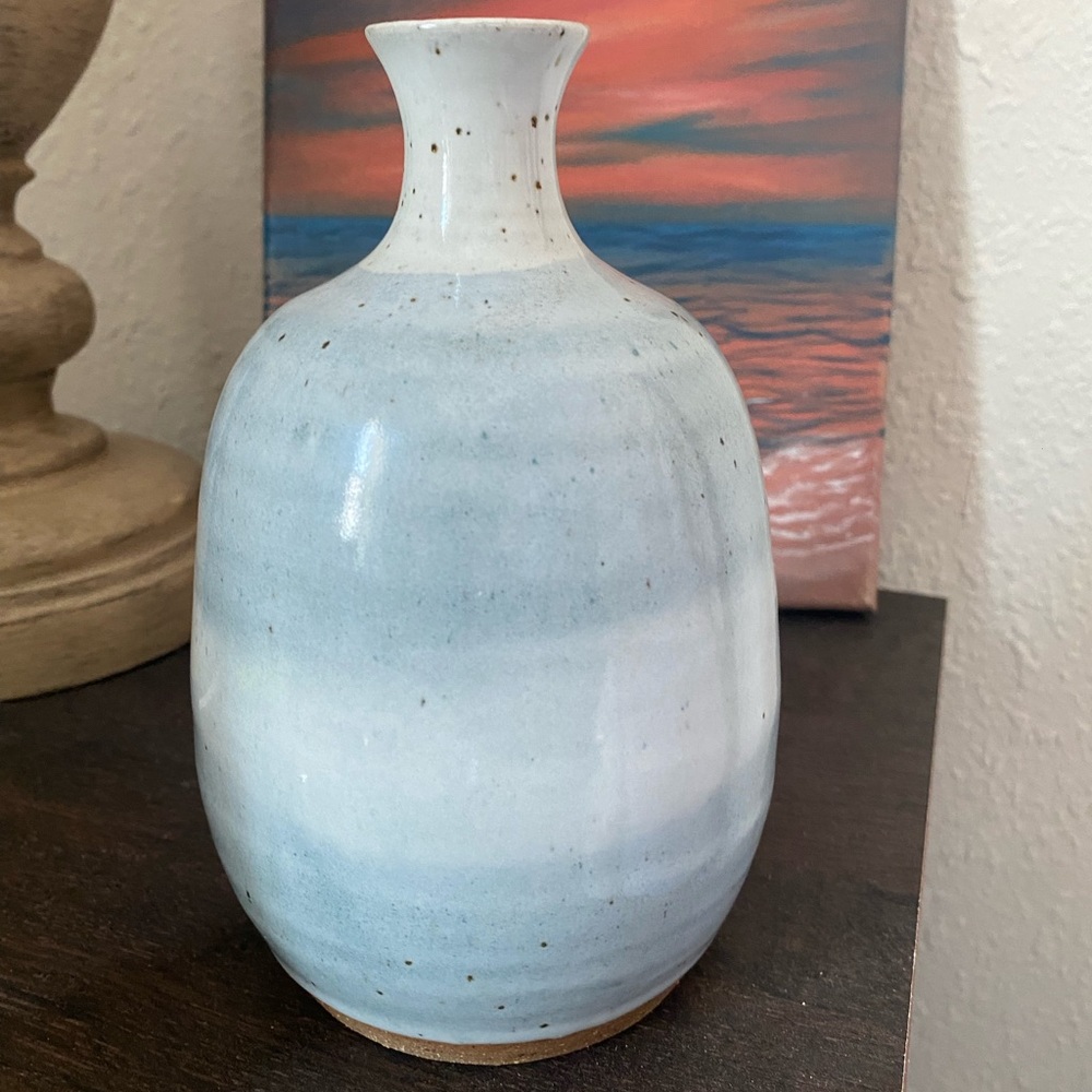 Handmade pottery vase for flowers and decoration